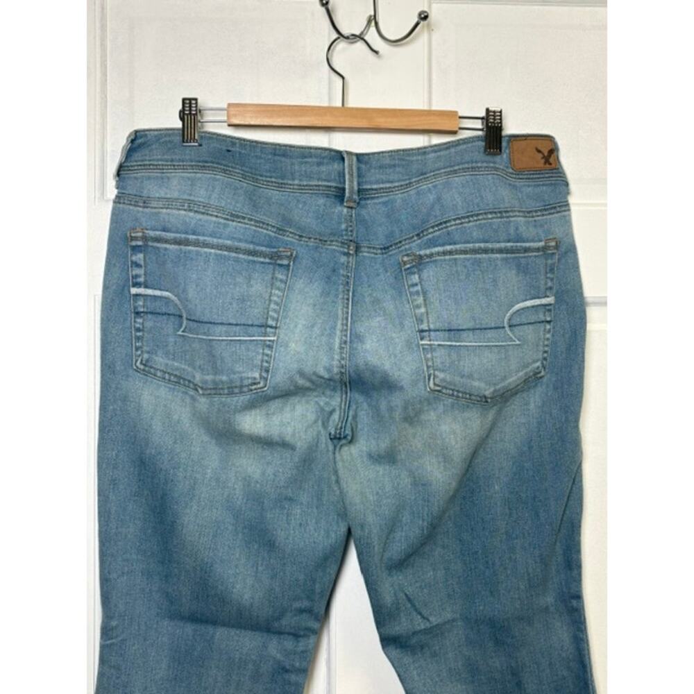 American Eagle Kick Boot Jeans Size 16 Short Blue Light Wash Stretch Denim - Picture 5 of 11